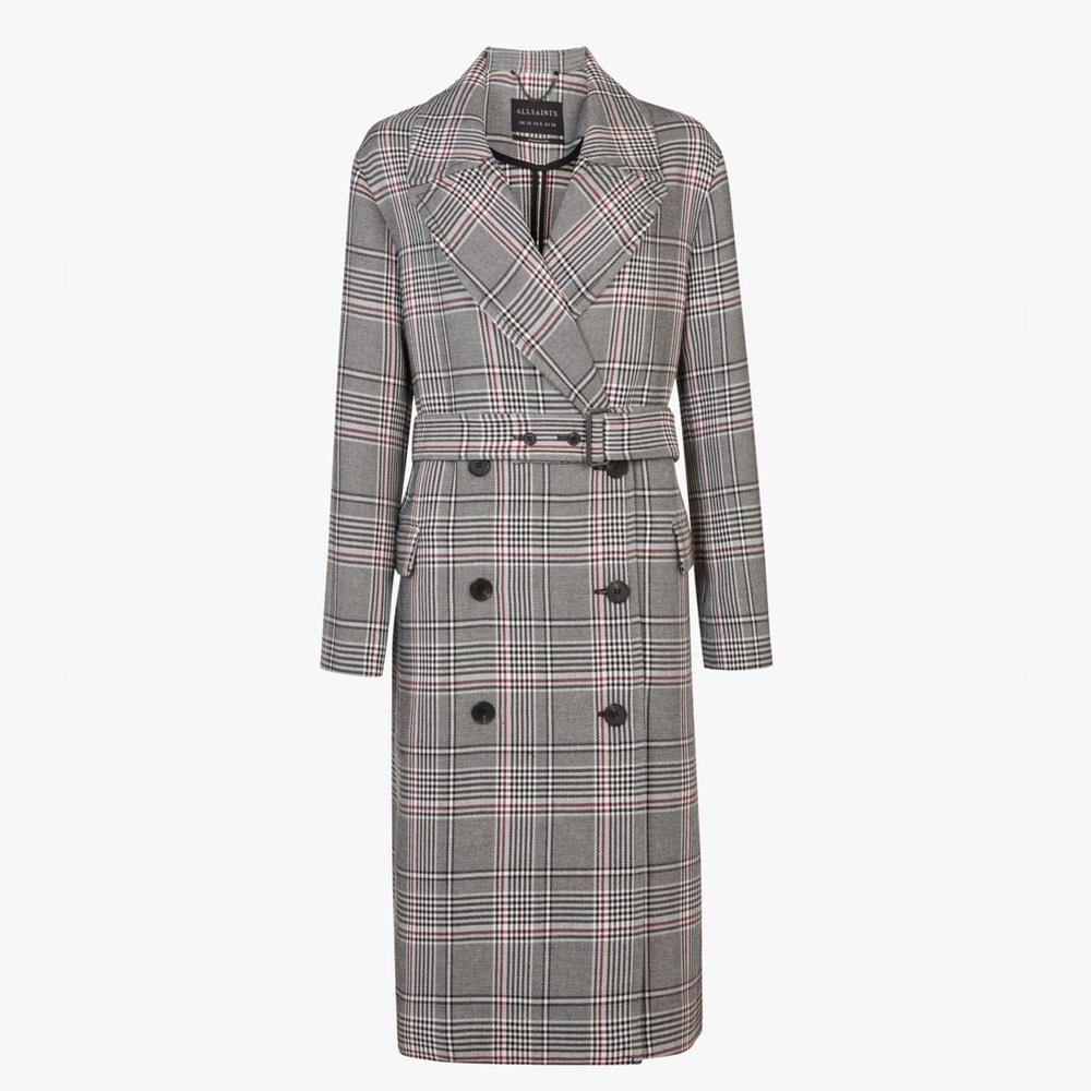 All Saints Tyla Check Trench Coat